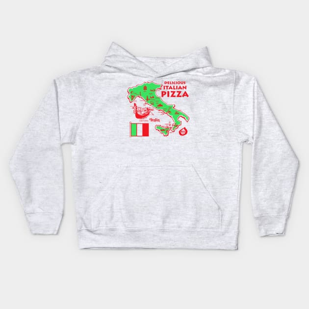 Delicious Italian Pizza Kids Hoodie by BiggStankDogg